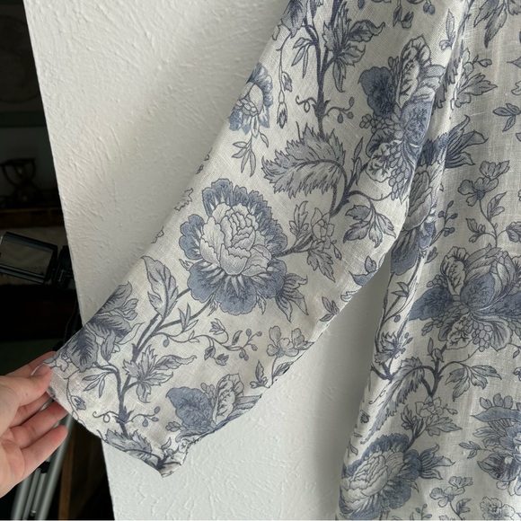 Flax Vintage Floral Print Linen Cardigan Kimono Lagenlook Minimalist Cottagecore - Picture 3 of 9